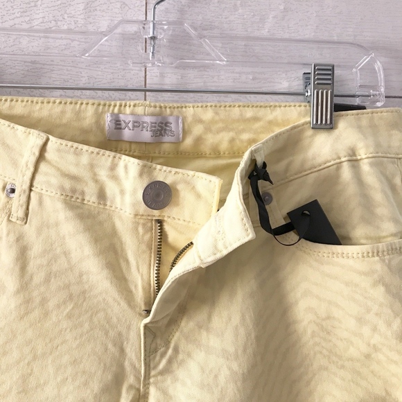 Express Yellow Print Stella Ankle Skinny Jeans - Picture 3 of 7